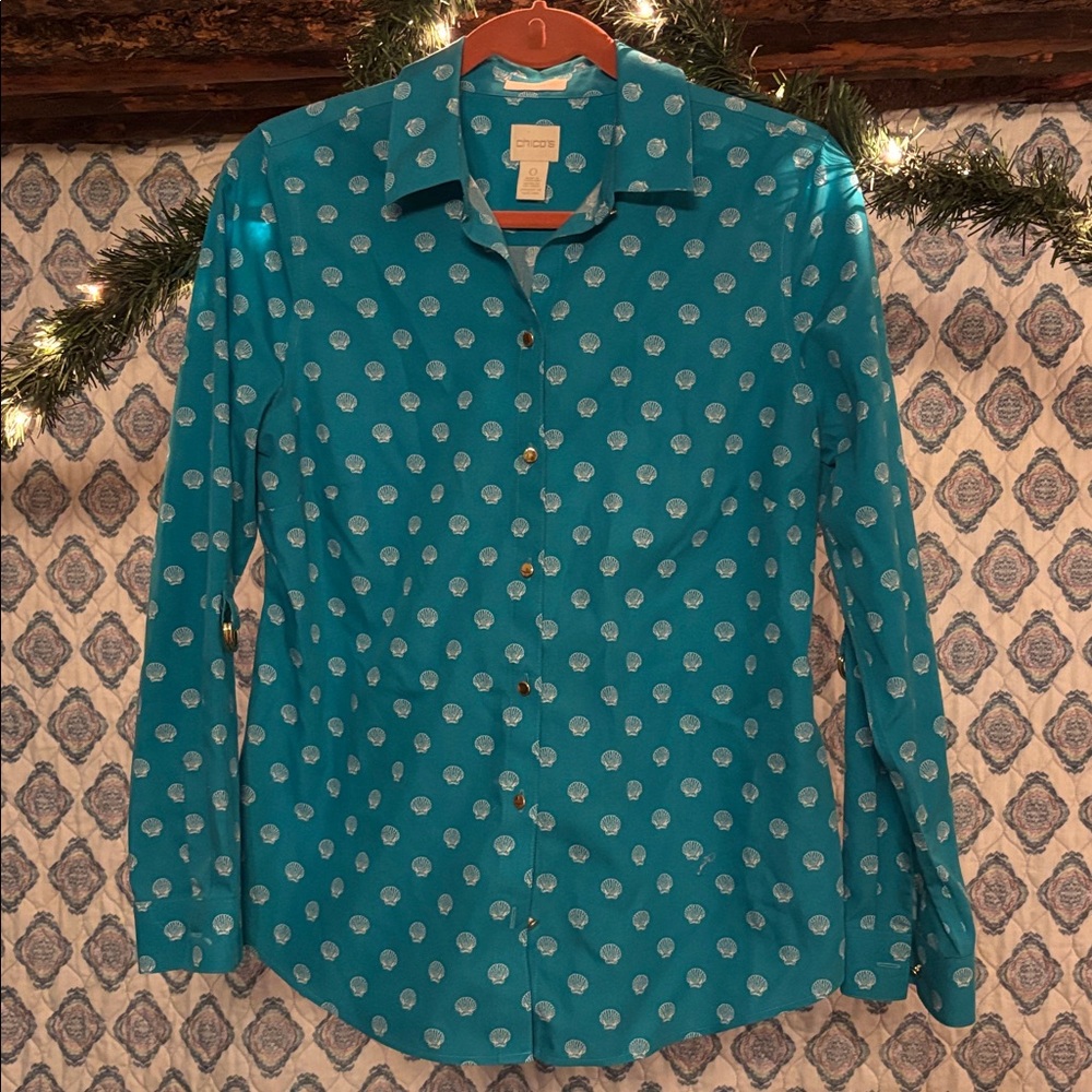 Chicos Button Down Blouse Size Small - image 4